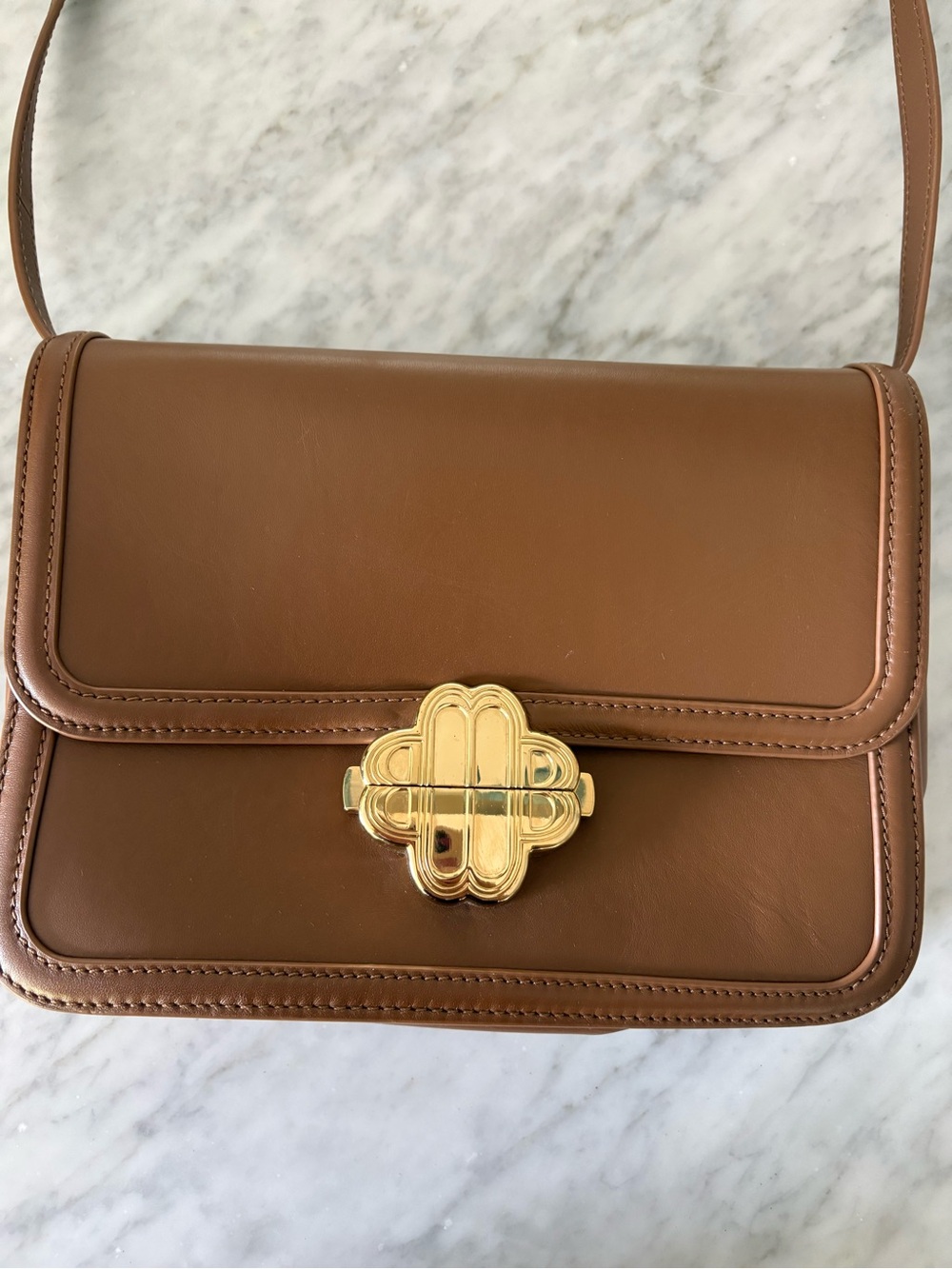 Maje Clover Bag in Brown Leather